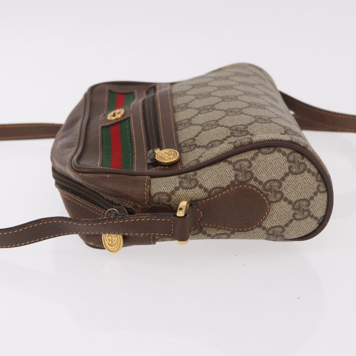 GUCCI GG Supreme Shoulder Bag PVC Leather Beige Gold 56 01 087 Auth 191029