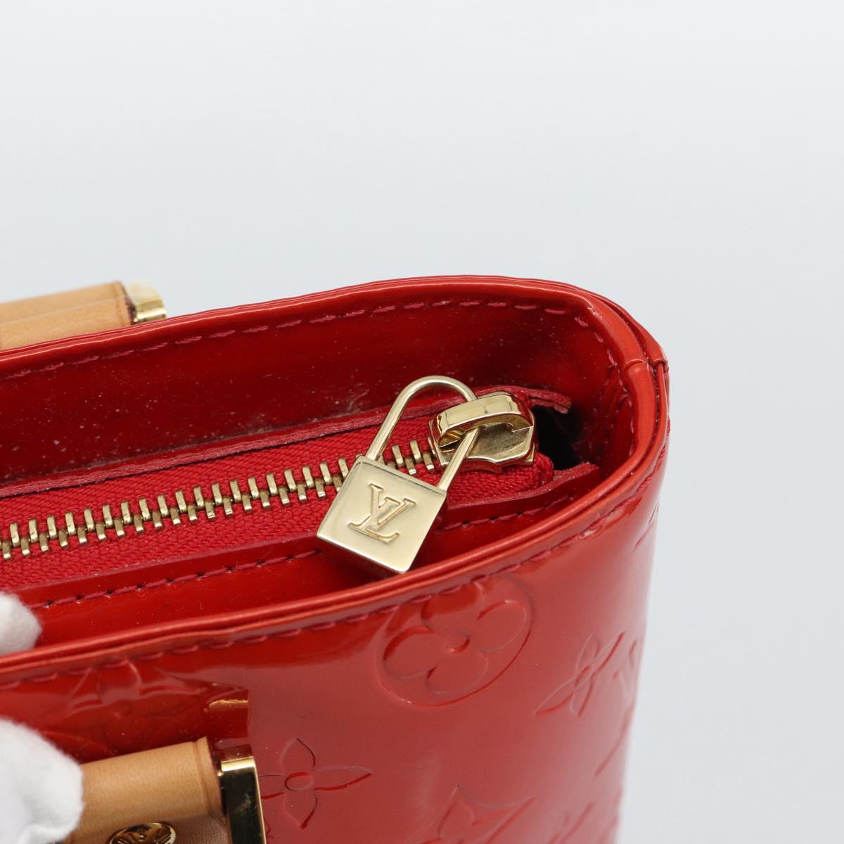 LOUIS VUITTON Monogram Vernis Houston Hand Bag Red M91092 LV Auth 191032