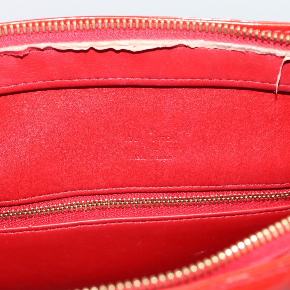 LOUIS VUITTON Monogram Vernis Houston Hand Bag Red M91092 LV Auth 191032
