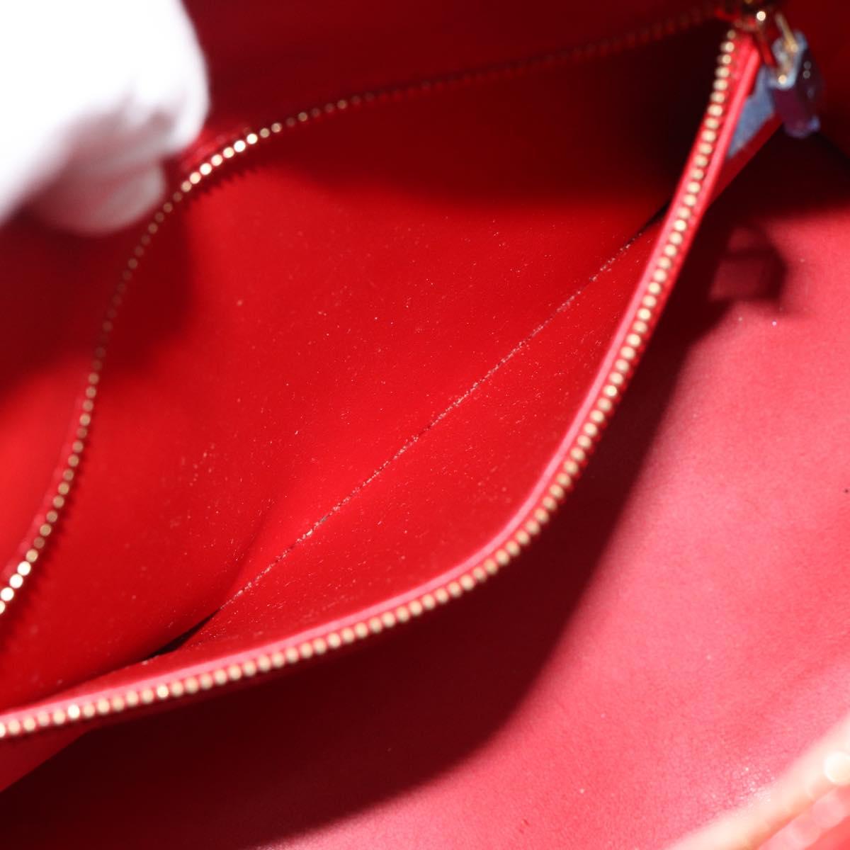 LOUIS VUITTON Monogram Vernis Houston Hand Bag Red M91092 LV Auth 191032