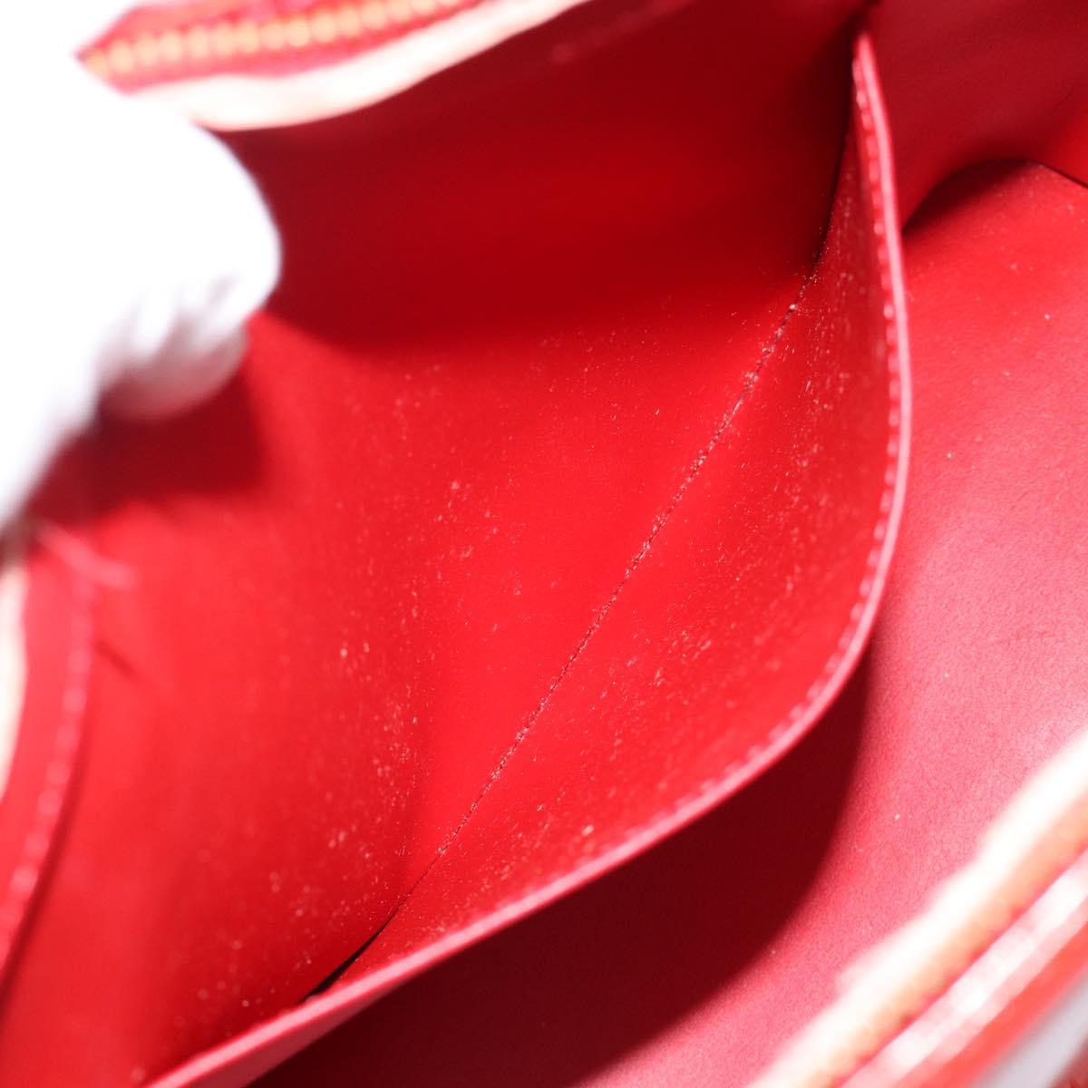 LOUIS VUITTON Monogram Vernis Houston Hand Bag Red M91092 LV Auth 191032