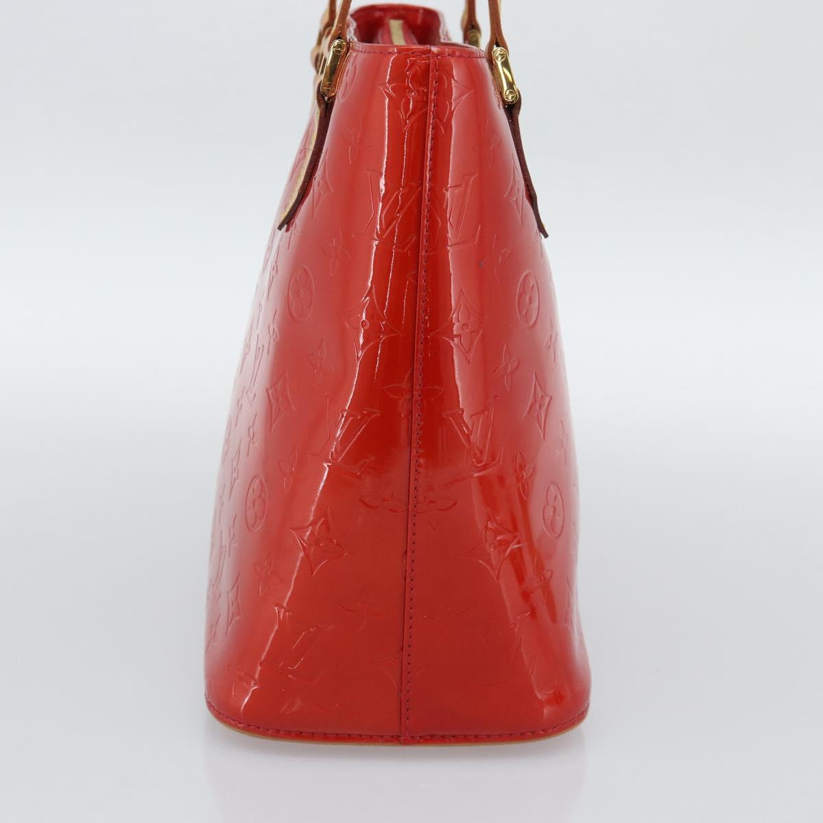 LOUIS VUITTON Monogram Vernis Houston Hand Bag Red M91092 LV Auth 191032