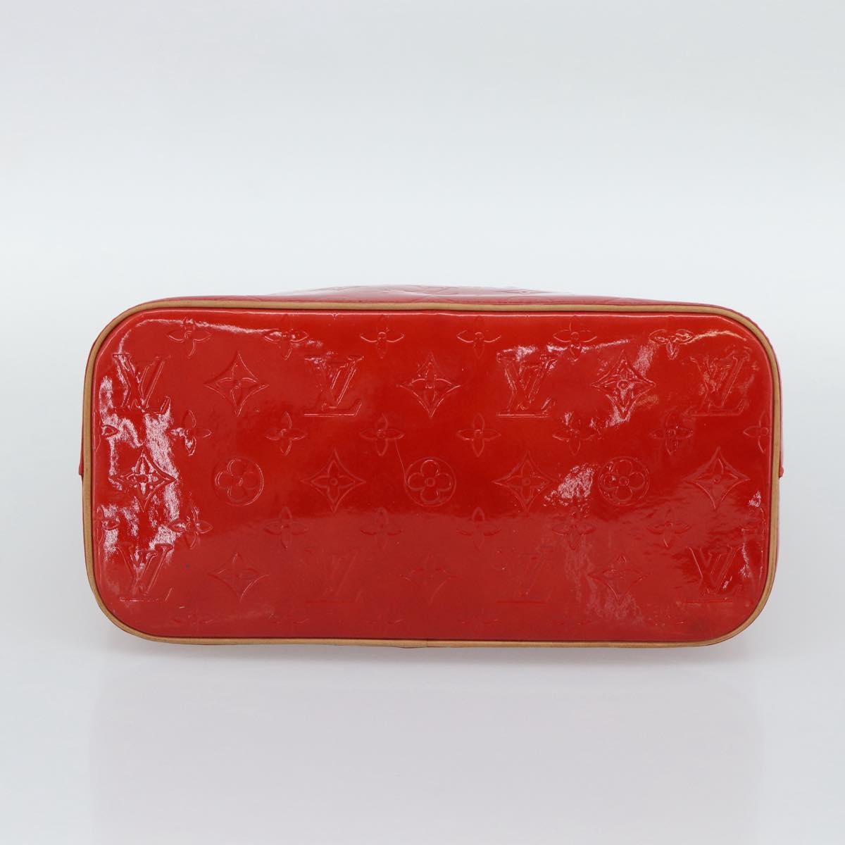 LOUIS VUITTON Monogram Vernis Houston Hand Bag Red M91092 LV Auth 191032