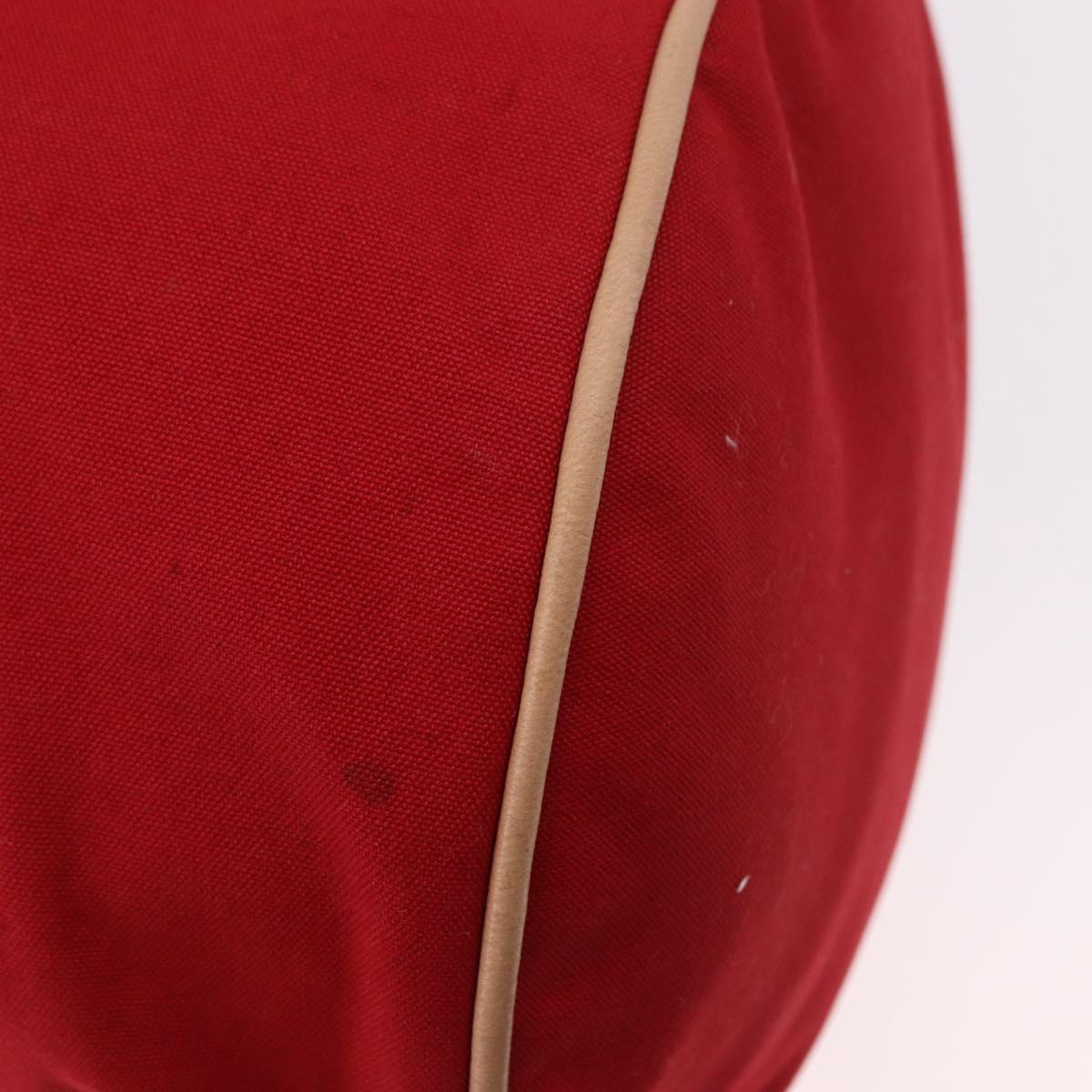 HERMES Porochon Mimir PM Shoulder Bag Canvas Red Gold Auth 191033A
