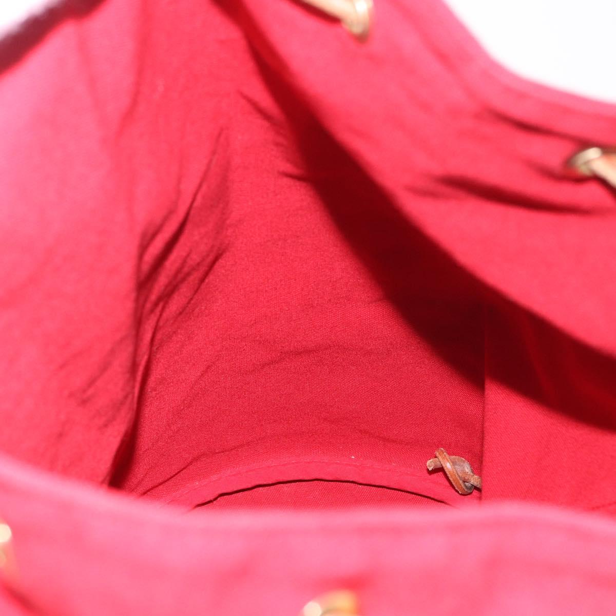 HERMES Porochon Mimir PM Shoulder Bag Canvas Red Gold Auth 191033A