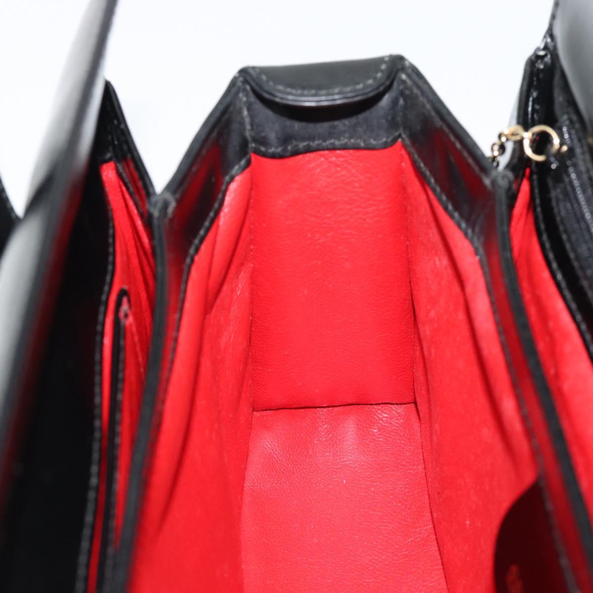 GUCCI Hand Bag Leather Black Gold 000 1448 0539 Auth 191040A