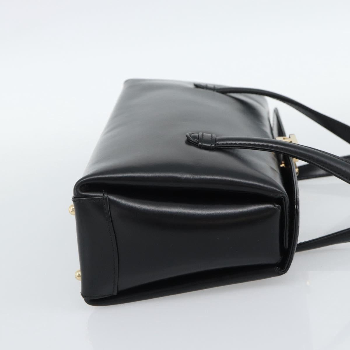 GUCCI Hand Bag Leather Black Gold 000 1448 0539 Auth 191040A