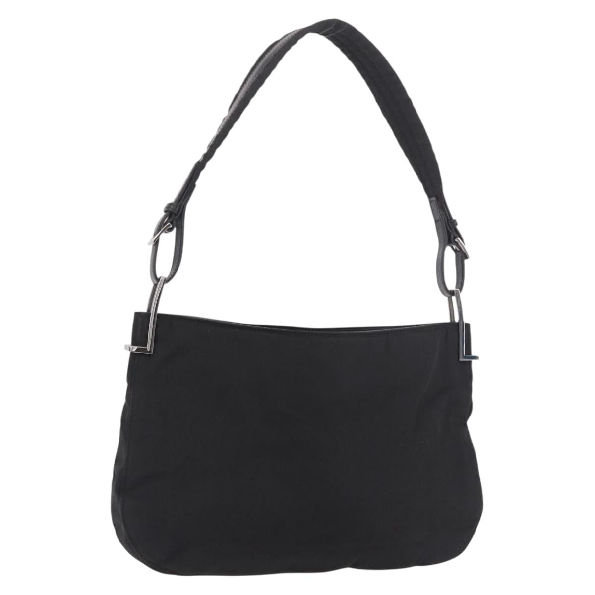 GUCCI Shoulder Bag Nylon Black Silver 001 3193 Auth 191046