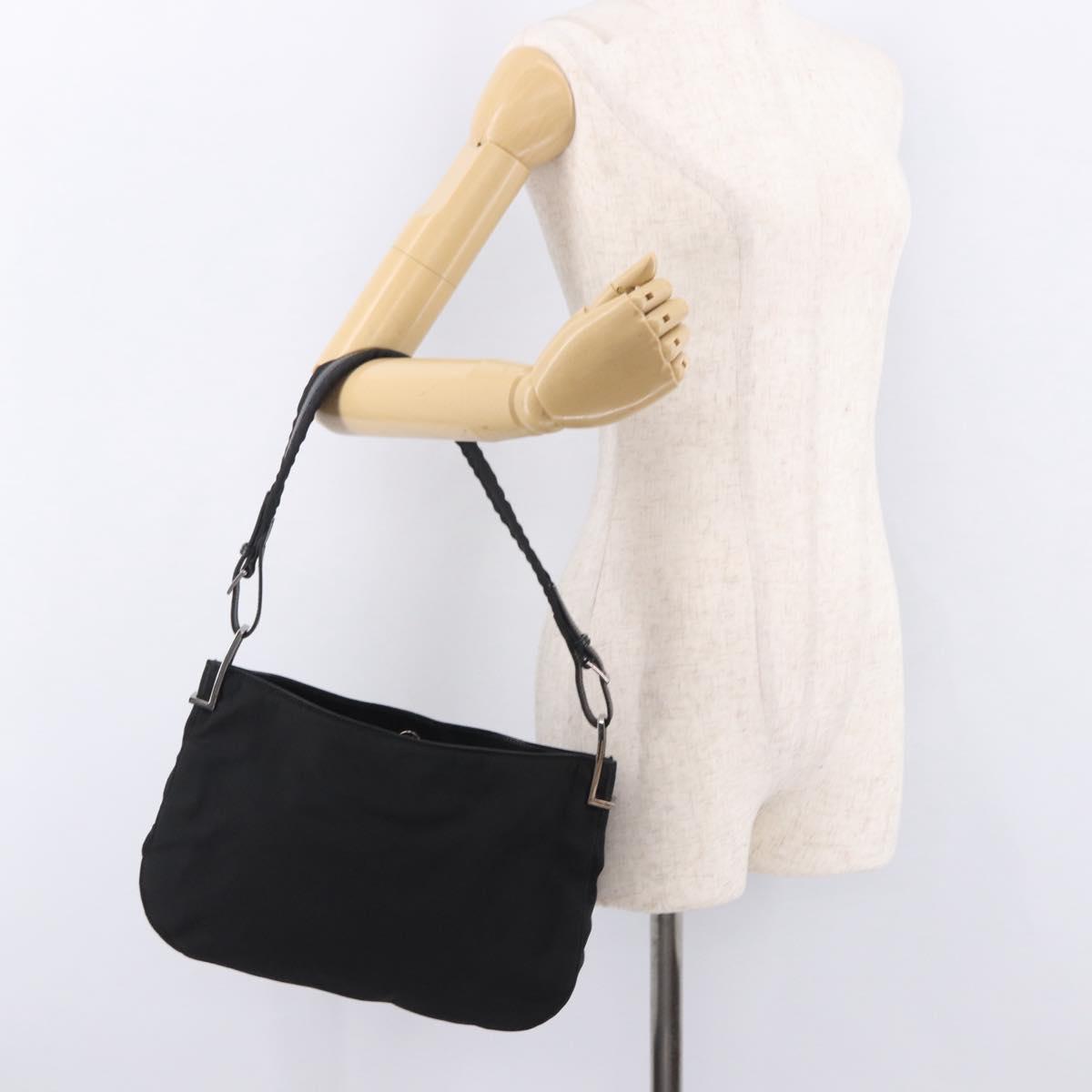 GUCCI Shoulder Bag Nylon Black Silver 001 3193 Auth 191046