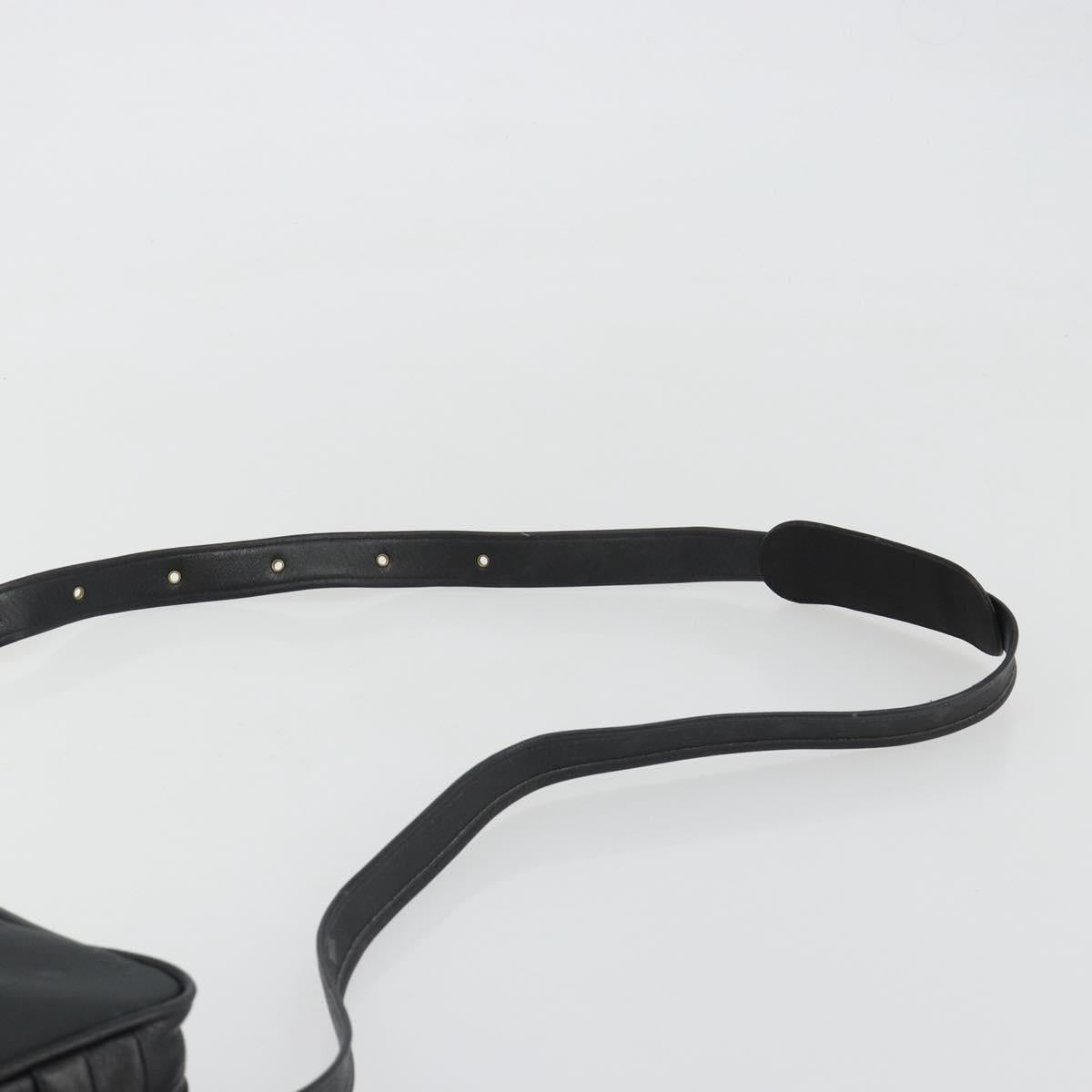 MCM Vicetos Shoulder Bag PVC Leather Black Gold Auth 191049
