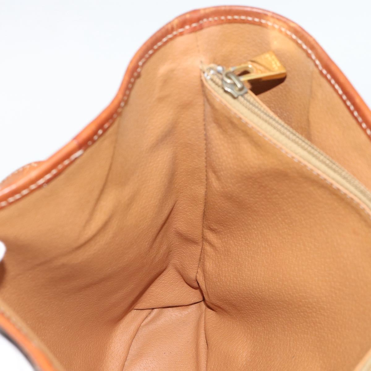 CELINE Macadam Canvas Shoulder Bag PVC Leather Brown Gold Auth 191052