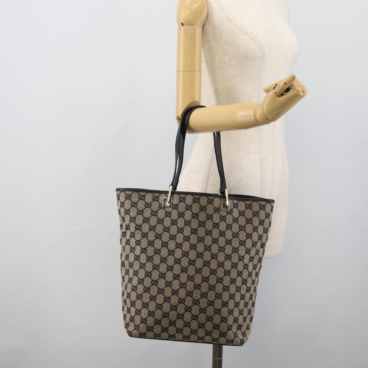 GUCCI GG Canvas Tote Bag Beige Gold 002 1098 Auth 191053A
