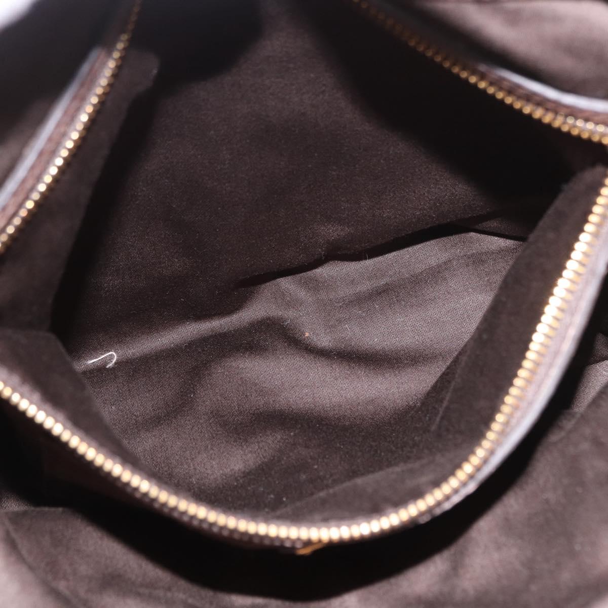 Miu Miu Hand Bag Leather 2way Brown Gold Auth 191056SAV