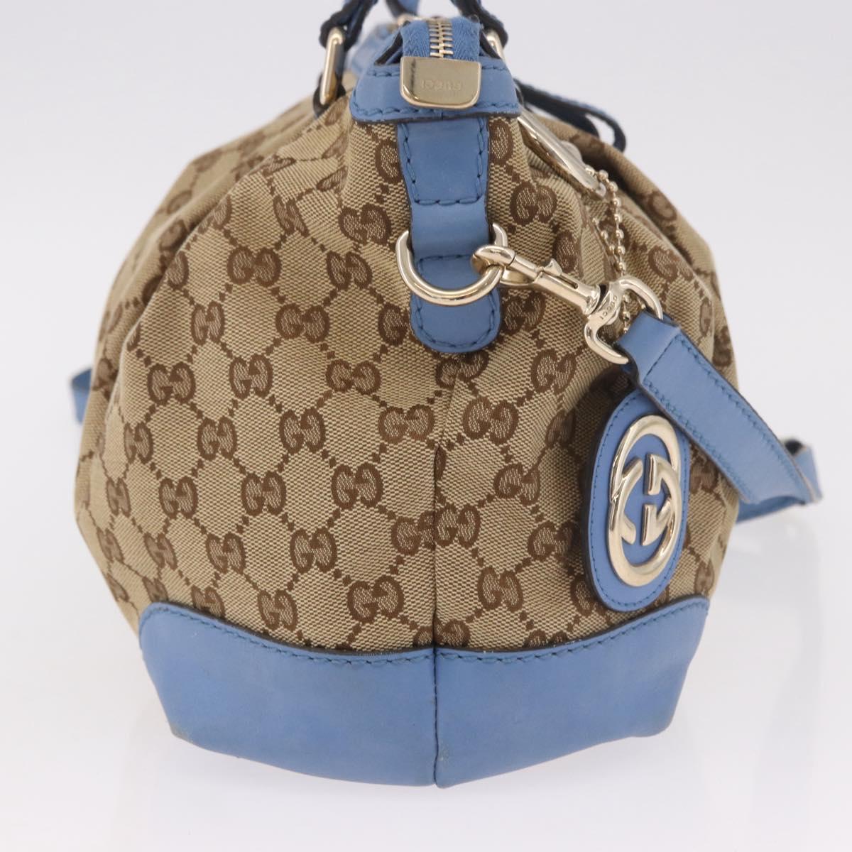 GUCCI GG Canvas Sukey Hand Bag 2way Beige Gold 247902 Auth 191057