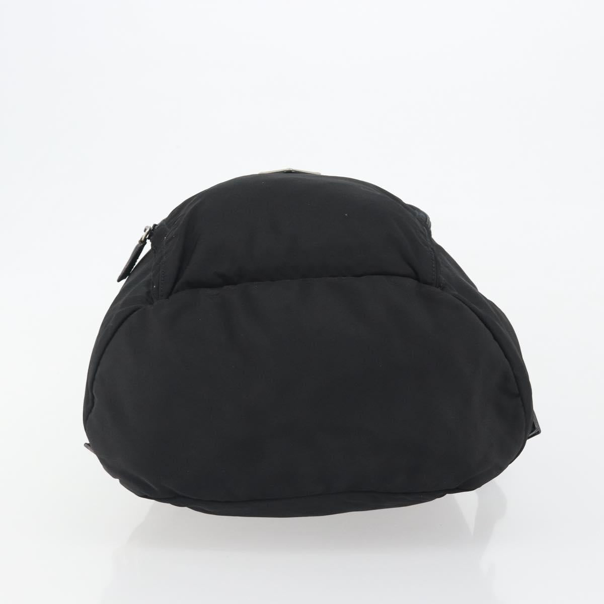 PRADA Nylon Backpack Black Silver Auth 191060A