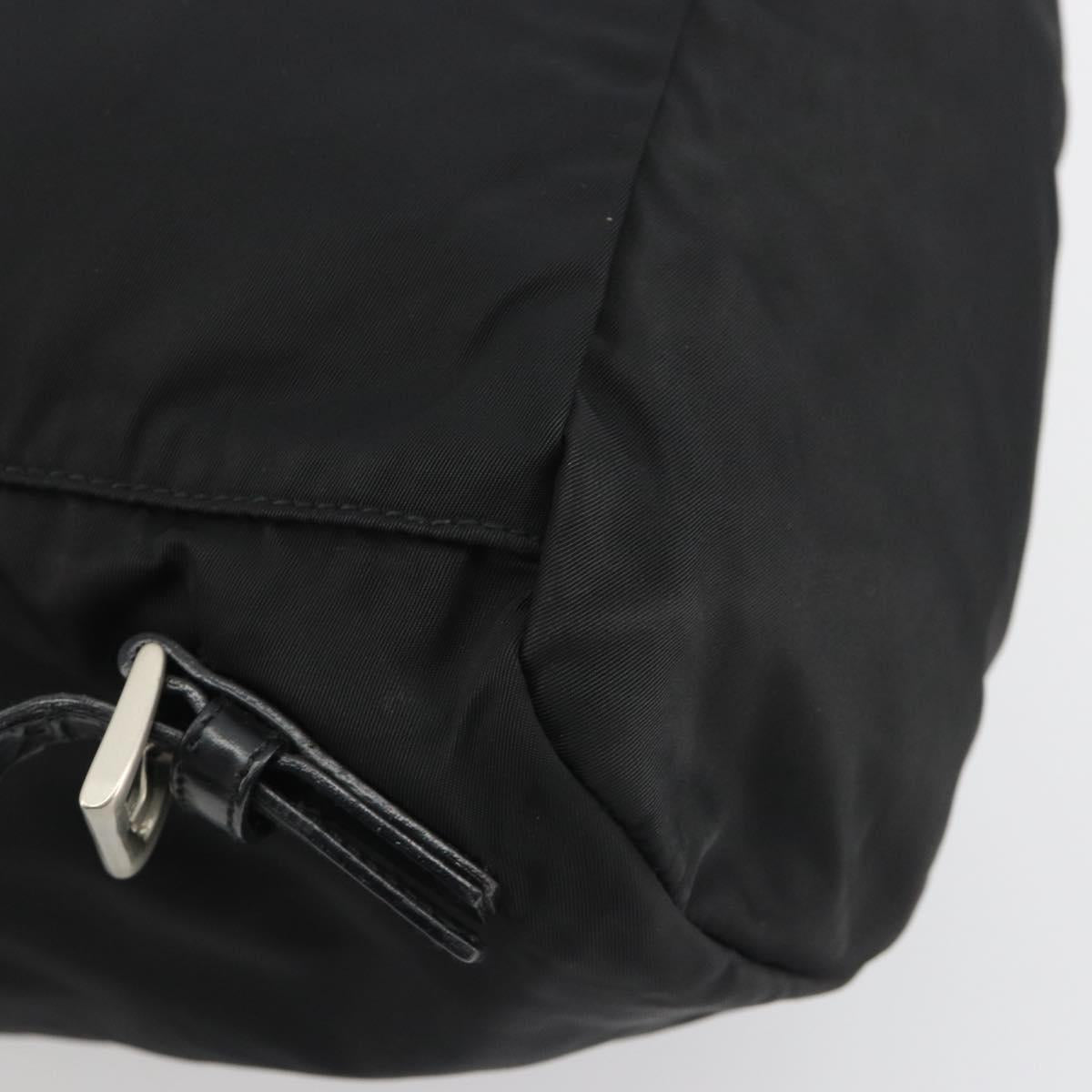 PRADA Nylon Backpack Black Silver Auth 191060A