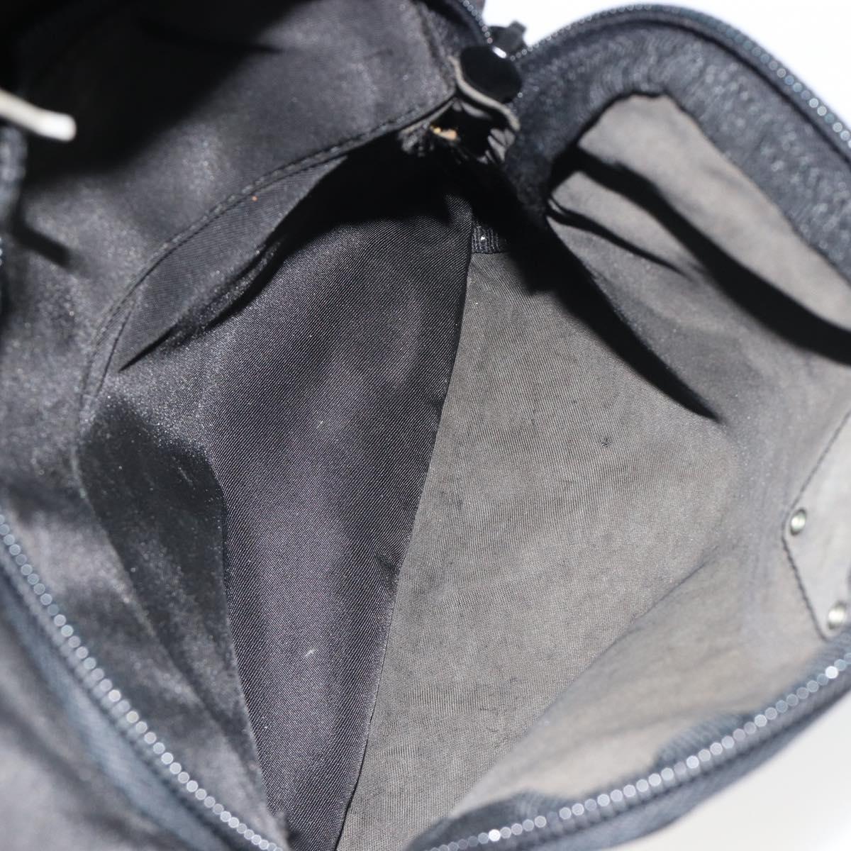 PRADA Nylon Backpack Black Silver Auth 191060A