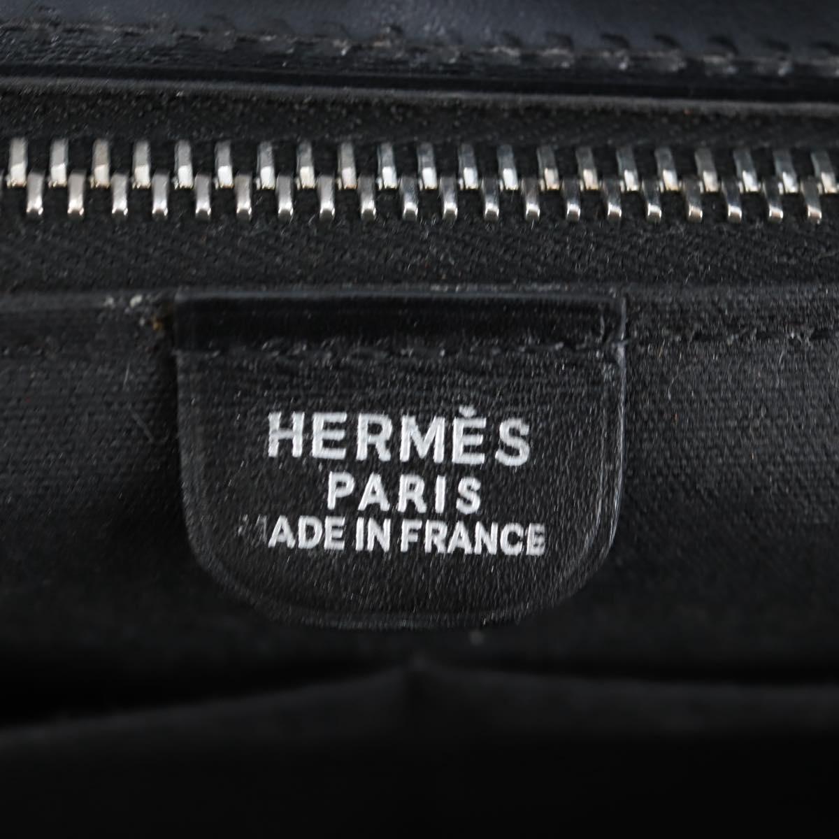 HERMES Yo Bag Bag Canvas Buffalo Skipper With Pouch Black Silver Auth 191068SAM