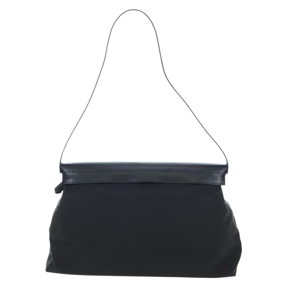 HERMES Yo Bag Bag Canvas Buffalo Skipper With Pouch Black Silver Auth 191068SAM
