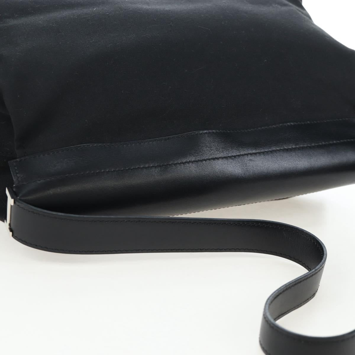 HERMES Yo Bag Bag Canvas Buffalo Skipper With Pouch Black Silver Auth 191068SAM