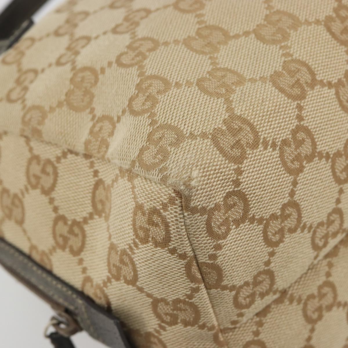 GUCCI GG Canvas Hand Pouch Beige 124542 Auth 191071