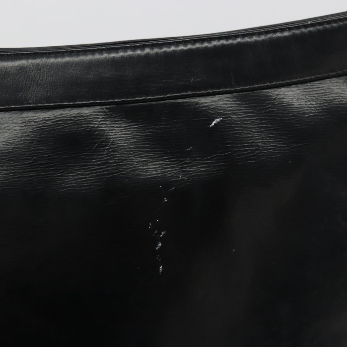 Christian Dior Shoulder Bag Calf Skin Black Gold Auth 191075