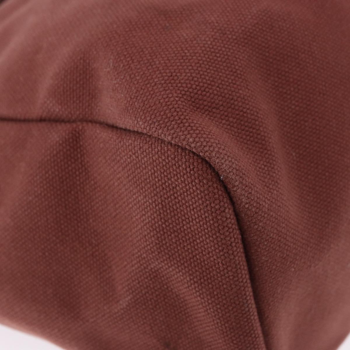HERMES Herbag Cabas Hand Bag Canvas Leather Bordeaux Gold Auth 191077A