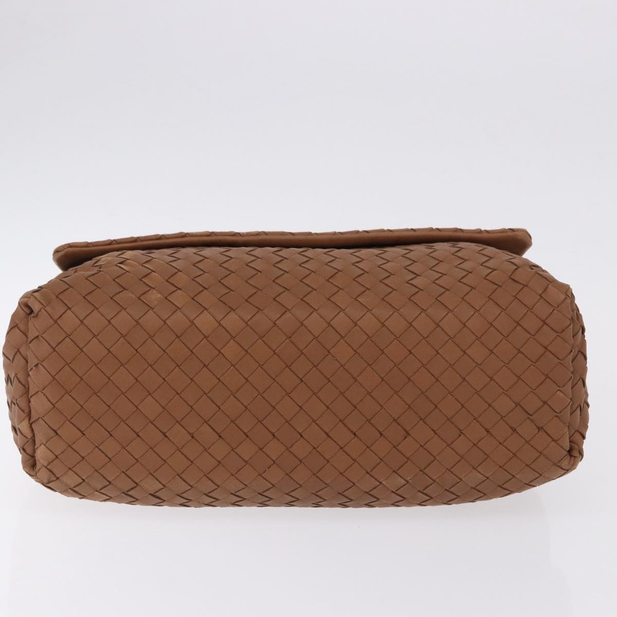 BOTTEGA VENETA INTRECCIATO Hand Bag Leather Brown Gold Auth 191079V