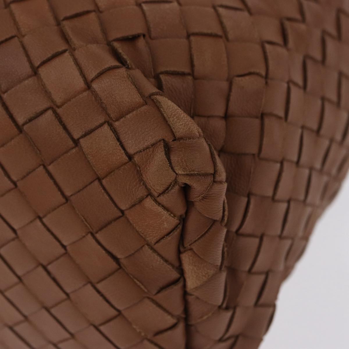 BOTTEGA VENETA INTRECCIATO Hand Bag Leather Brown Gold Auth 191079V