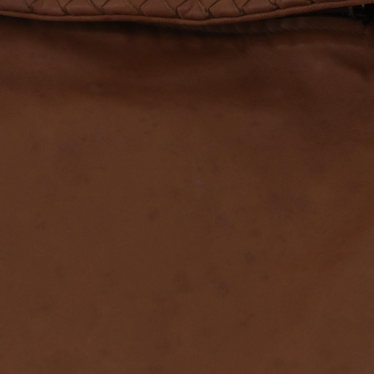 BOTTEGA VENETA INTRECCIATO Hand Bag Leather Brown Gold Auth 191079V
