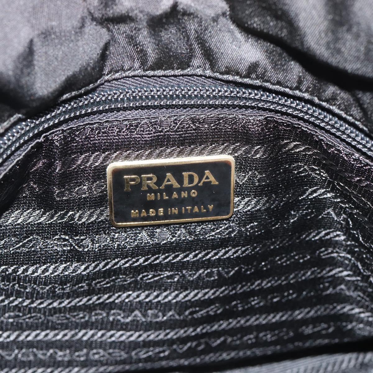 PRADA Chain Shoulder Bag Leather Black Gold Auth 191084A
