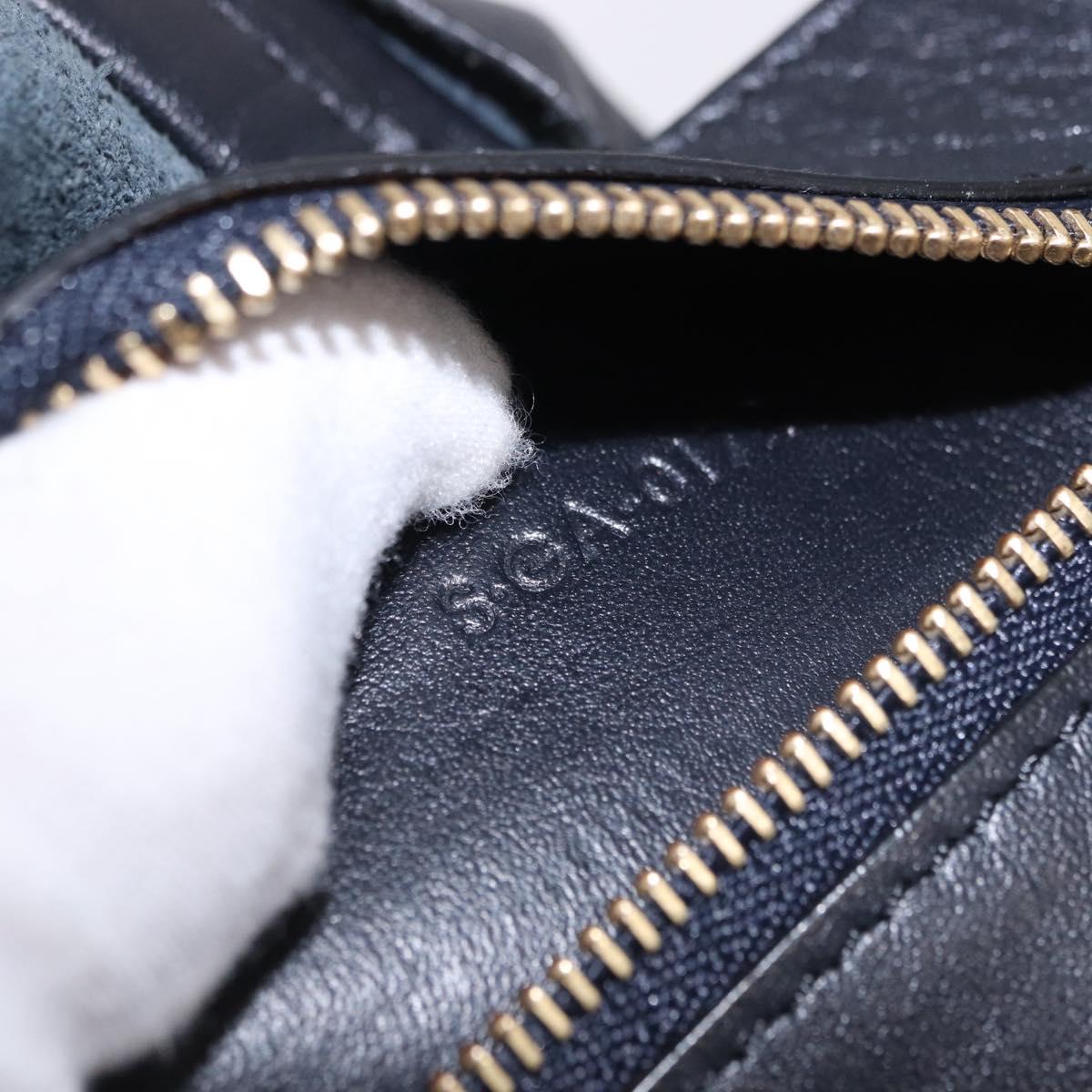 CELINE Vertical Cabas Mall Hand Bag Leather Black Gold Auth 191085