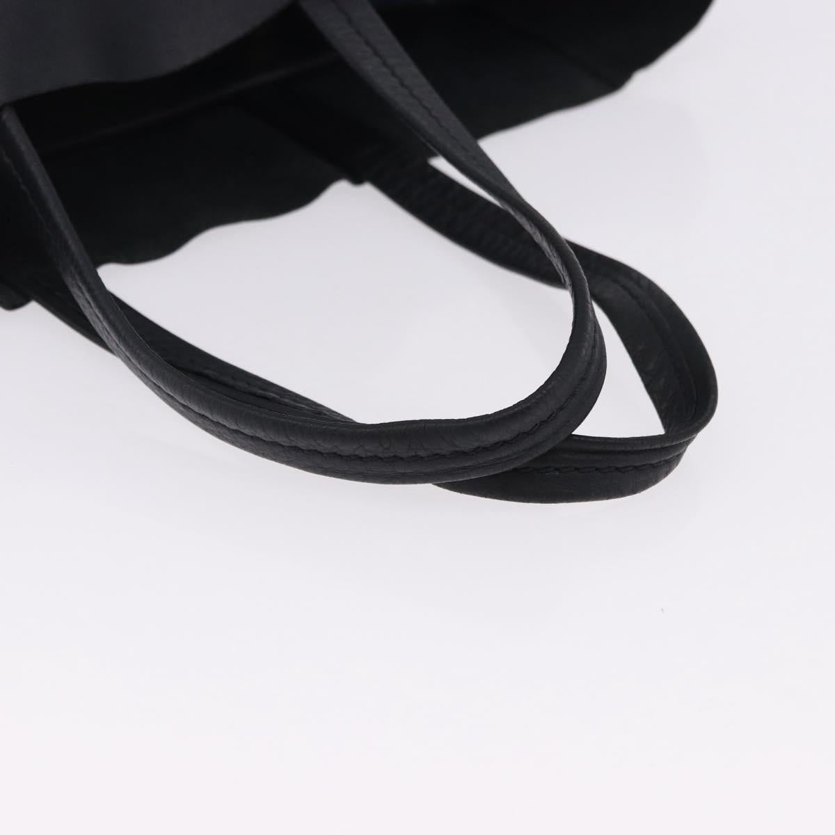 CELINE Vertical Cabas Mall Hand Bag Leather Black Gold Auth 191085