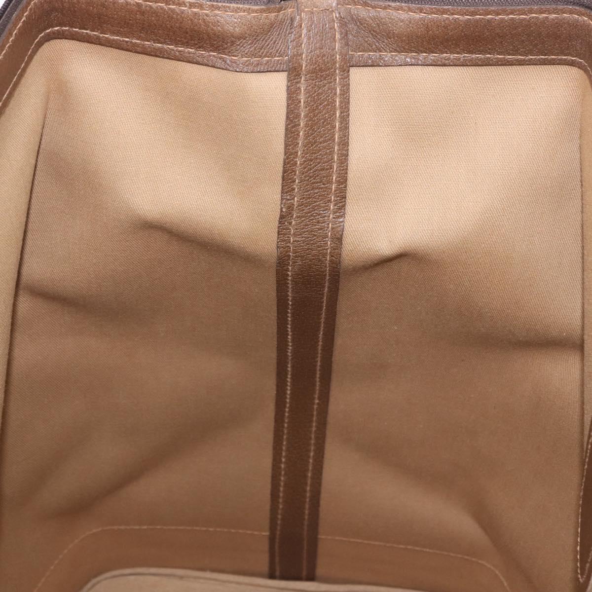 GUCCI GG Supreme Boston Bag PVC Beige Gold Auth 191087