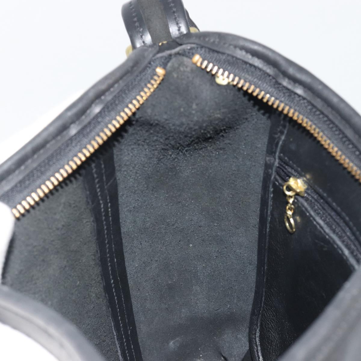 Coach Shoulder Bag Leather Black Gold Auth 191112