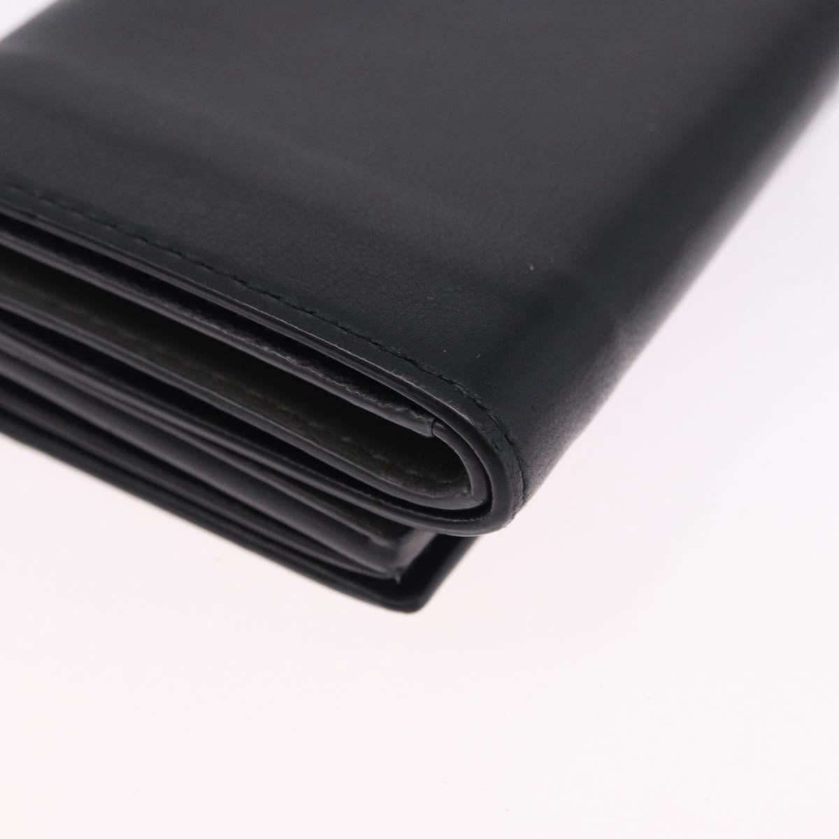 BOTTEGA VENETA INTRECCIATO Trifold Wallet Leather Black Auth 191126A