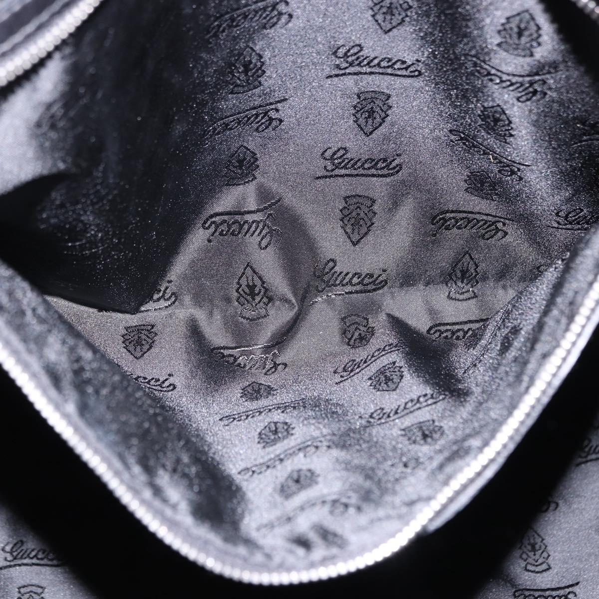 GUCCI Tote Bag Canvas Black Silver 194465 Auth 191127
