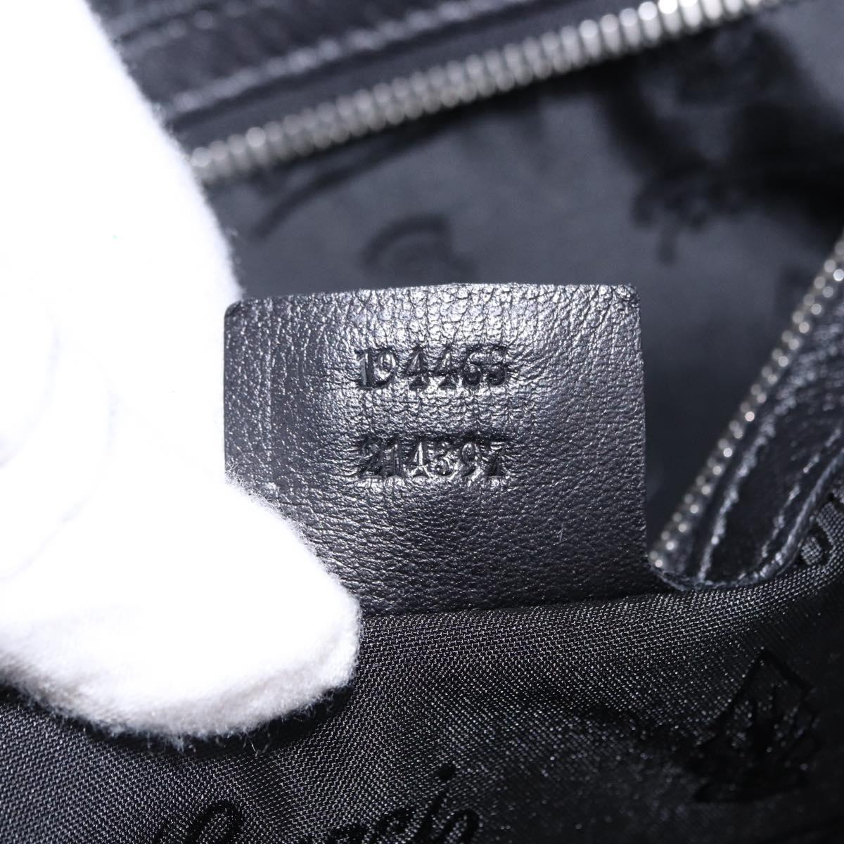GUCCI Tote Bag Canvas Black Silver 194465 Auth 191127
