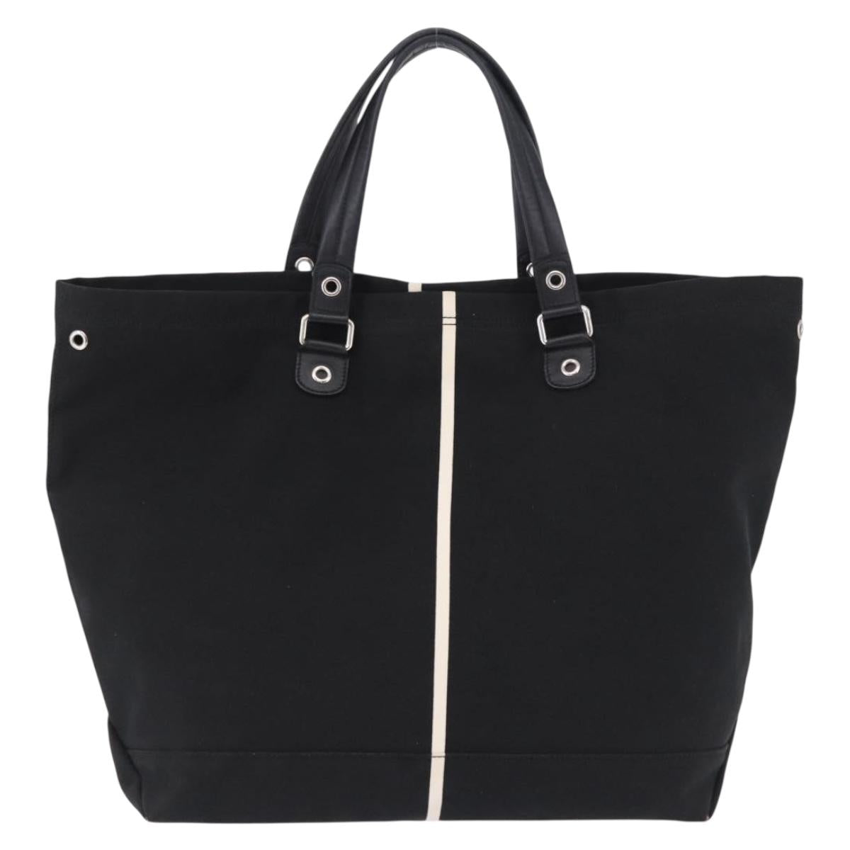 GUCCI Tote Bag Canvas Black Silver 194465 Auth 191127