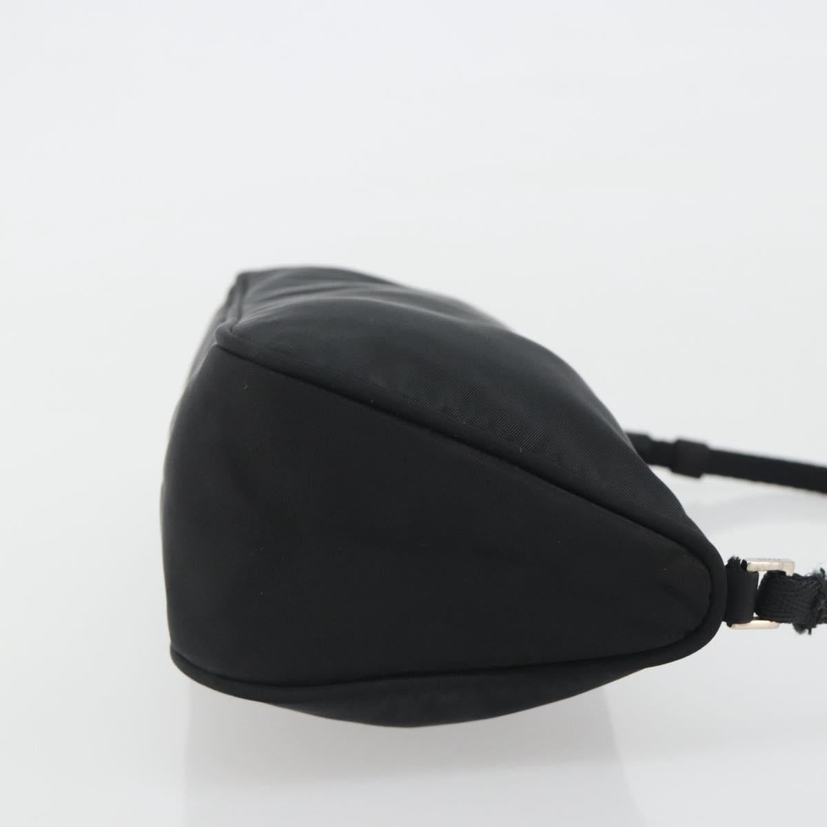 PRADA Accessory Pouch Nylon Black Silver Auth 191130A