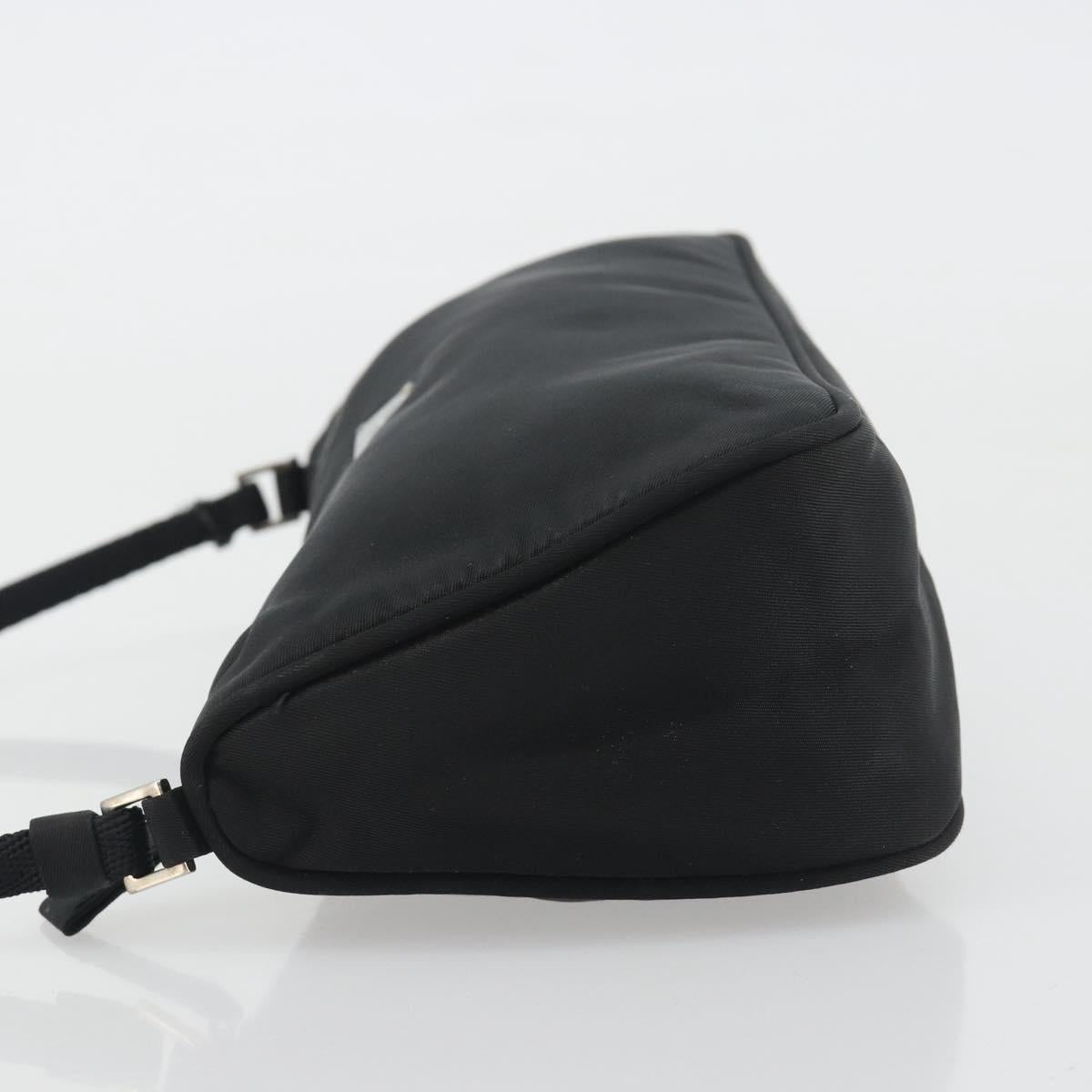 PRADA Accessory Pouch Nylon Black Silver Auth 191130A