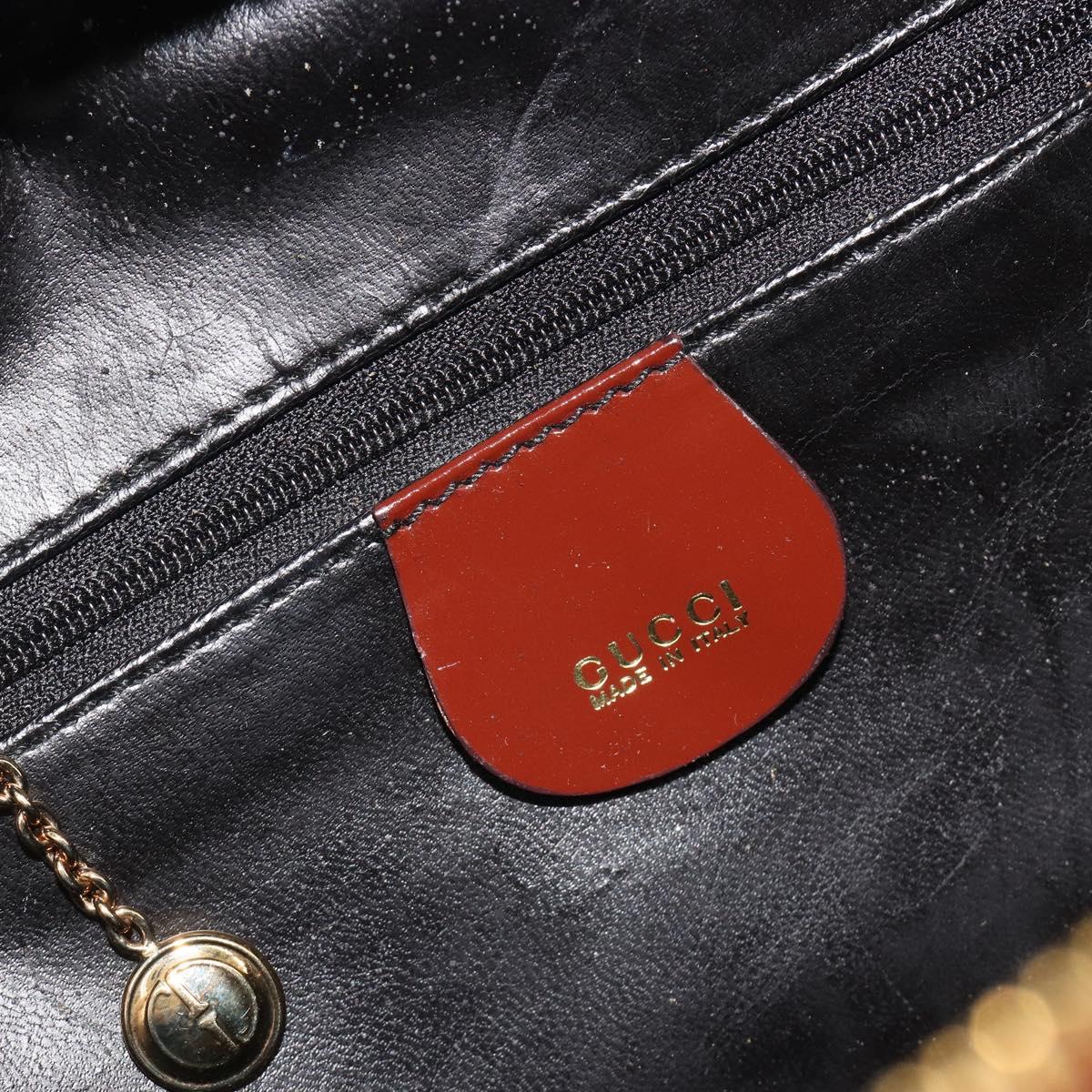 GUCCI Vanity Hand Bag Patent Leather Bordeaux Gold 000 270 0323 Auth 191132
