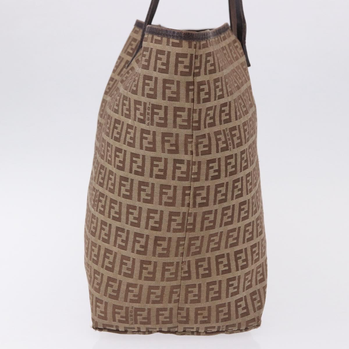 FENDI Zucchino Canvas Tote Bag Beige Auth 191133