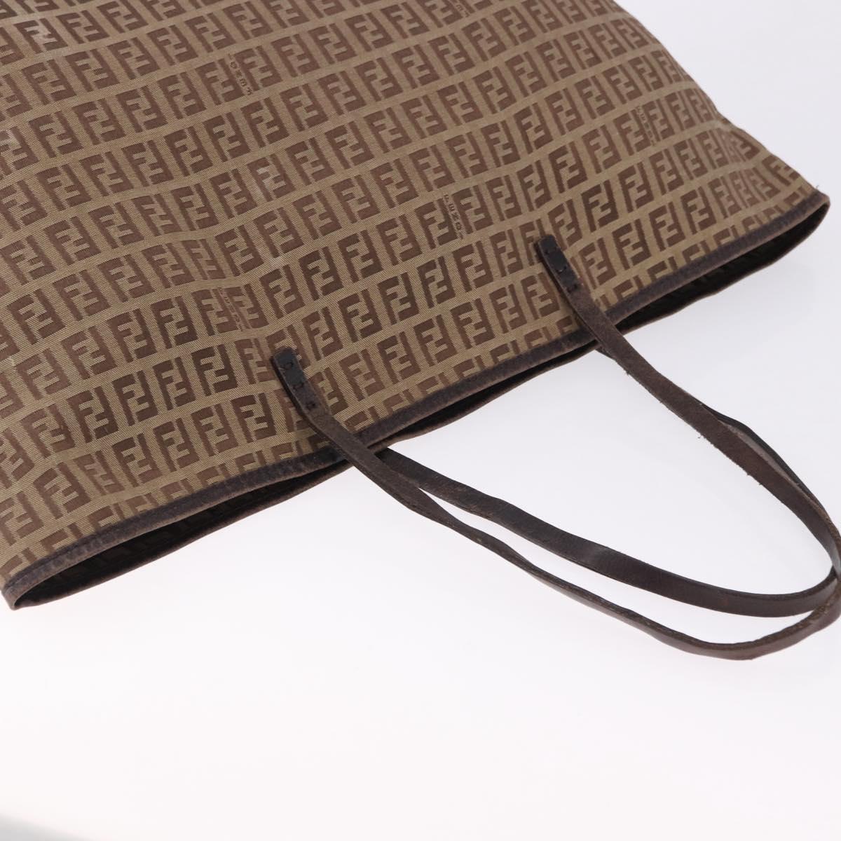 FENDI Zucchino Canvas Tote Bag Beige Auth 191133