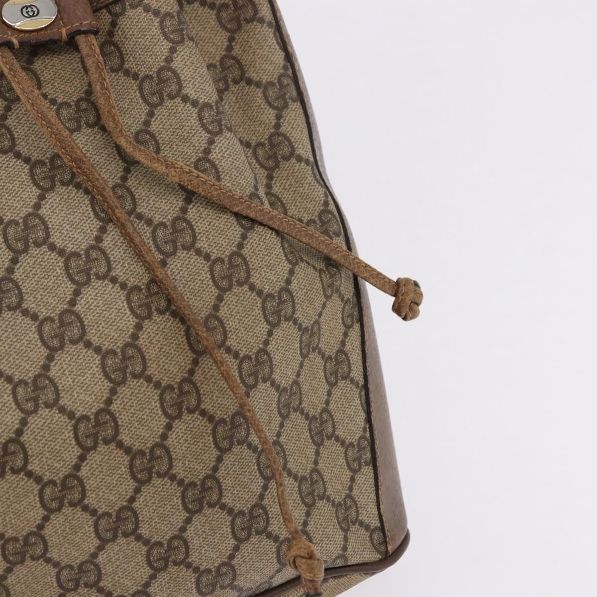 GUCCI GG Supreme Web Sherry Line Bag PVC Beige Gold 41 02 034 Auth 191135