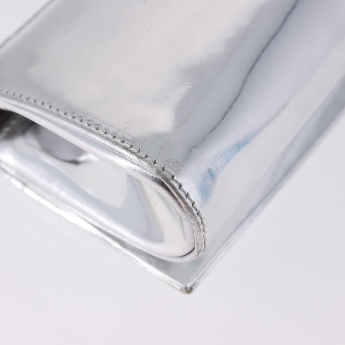 Christian Louboutin Clutch Bag Leather Silver Auth 191142