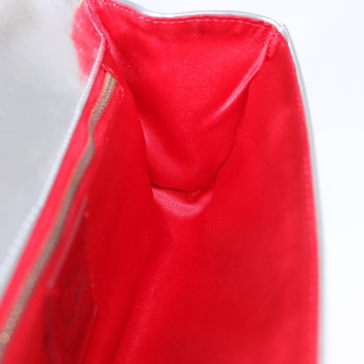 Christian Louboutin Clutch Bag Leather Silver Auth 191142