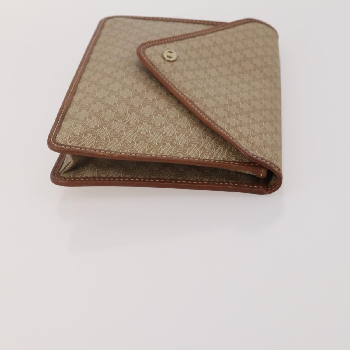 CELINE Macadam Canvas Clutch Bag PVC Suede 4 Set Brown Beige blue Auth 191147