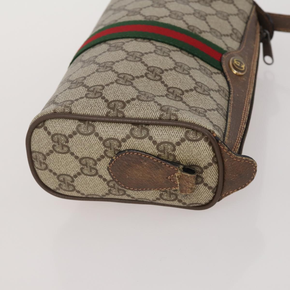 GUCCI GG Supreme Shoulder Bag PVC 3 Set Beige Auth 191148