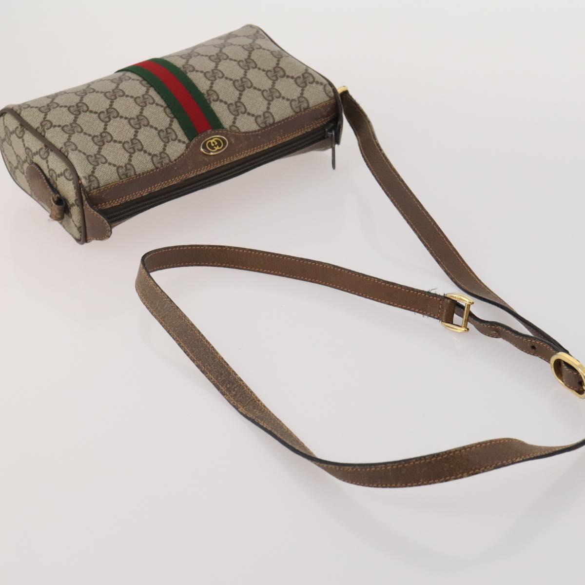 GUCCI GG Supreme Shoulder Bag PVC 3 Set Beige Auth 191148